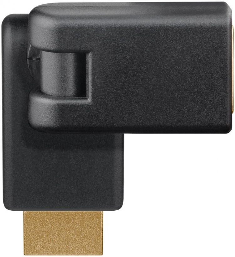 Goobay HDMI™-adapter 360°, Guldpläterad (4K @ 60 Hz) HDMI™-uttag (typ A) > HDMI™-kontakt (typ A); böjbar