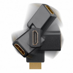 Goobay HDMI™-adapter 360°, Guldpläterad (4K @ 60 Hz) HDMI™-uttag (typ A) > HDMI™-kontakt (typ A); böjbar