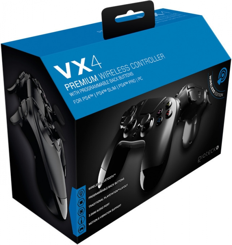 Gioteck VX-4 Premium trådlös handkontroll, svart, PS4 Gioteck VX-4 Premium trådlös handkontroll, svart, PS4