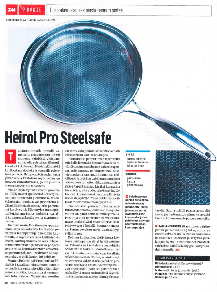 Heirol Pro Steelsafe -stekpanna, rostfritt stål + non-stick-beläggning, 28 cm