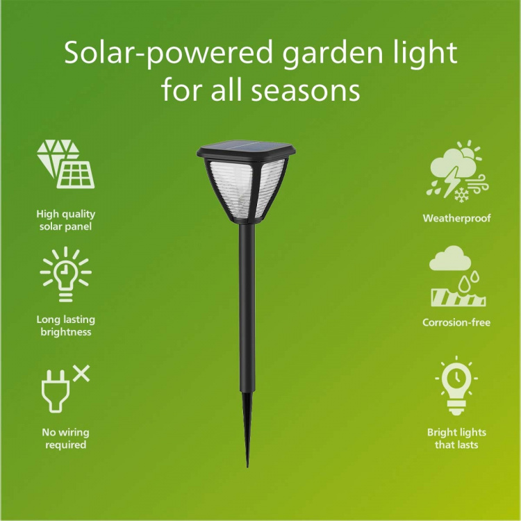 Philips Vapora Trädgårdslampa Solcell LED 200lm Svart Philips Vapora Trädgårdslampa Solcell LED 200lm Svart