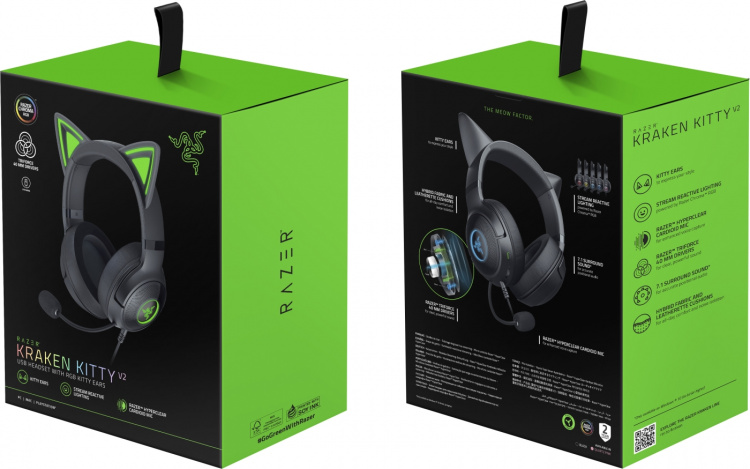 Razer Kraken Kitty V2 Gaming Headset, Svart Razer Kraken Kitty V2 Gaming Headset, Svart