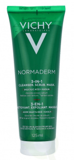 Vichy Normaderm Cleanser 3 In 1 Acne Treatment 125 ml Scrub+ Cleanser+ Mask, Sensitive Skin
