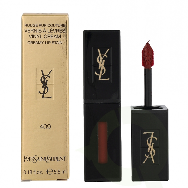 Yves Saint Laurent YSL Rouge Pur Couture Vernis A Levres Vinyl Creamy Lip Stain 5.5 ml #409 Burgundy Vibes