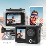 Nedis Action Cam | Dual Screen | 4K@30fps | 16 MPixel | Waterproof up to: 30.0 m | 90 min | Wi-Fi | App available for: Android™ / IOS | Mounts included | Black Nedis Action Cam | Dual Screen | 4K@30fps | 16 MPixel | Waterproof up to: 30.0 m | 90 min | Wi-Fi | App available for: Android™ / IOS | Mounts included | Black
