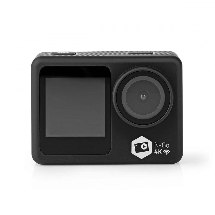 Nedis Action Cam | Dual Screen | 4K@30fps | 16 MPixel | Waterproof up to: 30.0 m | 90 min | Wi-Fi | App available for: Android™ / IOS | Mounts included | Black Nedis Action Cam | Dual Screen | 4K@30fps | 16 MPixel | Waterproof up to: 30.0 m | 90 min | Wi-Fi | App available for: Android™ / IOS | Mounts included | Black