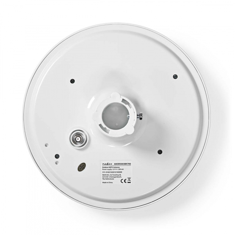 Nedis Outdoor HDTV Antenna | Active | Connector type: F-connector | FM / UHF / VHF | Reception range: 0-50 km | LTE700 | Gain: 28 dB | White