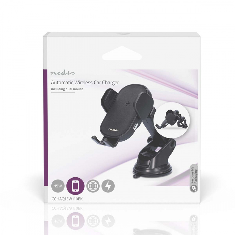 Nedis Wireless Car Charger | 7.5 / 10 / 15 W | 1.5 / 1.67 / 2 A | 1.00 m | FOD / Over Current / Over Voltage / Overheat Protection | USB Type-C™ | Including cable Nedis Wireless Car Charger | 7.5 / 10 / 15 W | 1.5 / 1.67 / 2 A | 1.00 m | FOD / Over Current / Over Voltage / Overheat Protection | USB Type-C™ | Including cable