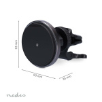 Nedis Wireless Car Charger | 7.5 / 10 / 15 W | 1.5 / 1.67 / 2 A | 1.00 m | FOD / Over Current / Over Voltage / Overheat Protection | USB Type-C™ | Including cable