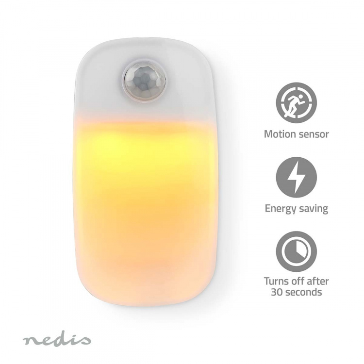 Nedis Plug-In LED Night Light | Motion sensor | Day/night sensor | 0.55 W | 11 lm | Warm White Nedis Plug-In LED Night Light | Motion sensor | Day/night sensor | 0.55 W | 11 lm | Warm White