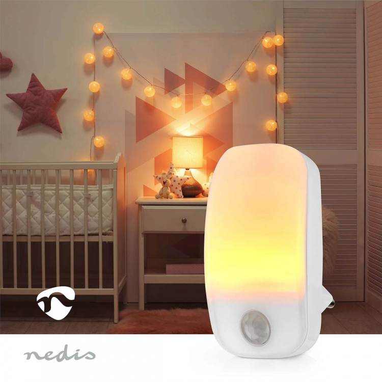 Nedis Plug-In LED Night Light | Motion sensor | Day/night sensor | 0.55 W | 11 lm | Warm White Nedis Plug-In LED Night Light | Motion sensor | Day/night sensor | 0.55 W | 11 lm | Warm White