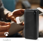 Nedis Powerbank | 30000 mAh | 1.5 / 2.0 / 3.0 A | Number of outputs: 2 | Output connection: 1x USB-A / 1x USB-C™ | Input connection: 1x Micro USB / 1x USB-C™ | PD3.0 20W | Lithium-Polymer