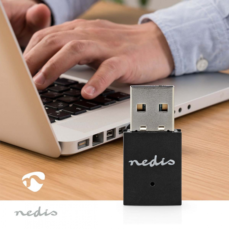 Nedis Network Dongle | Wi-Fi | N300 | 2.4 GHz | USB2.0 | Wi-Fi speed total: 300 Mbps | Windows 10 / Windows 11 / Windows 8