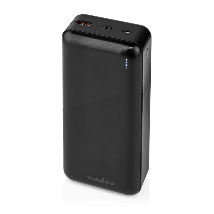 Nedis Powerbank | 32000 mAh | 2.4 / 3.0 / 3.25 A | Number of outputs: 2 | Output connection: 1x USB-A / 1x USB-C™ | Input connection: 1x Micro USB / 1x USB-C™ | PD3.0 45W / PD3.0 65W | Lithium-Polymer Nedis Powerbank | 32000 mAh | 2.4 / 3.0 / 3.25 A | Number of outputs: 2 | Output connection: 1x USB-A / 1x USB-C™ | Input connection: 1x Micro USB / 1x USB-C™ | PD3.0 45W / PD3.0 65W | Lithium-Polymer