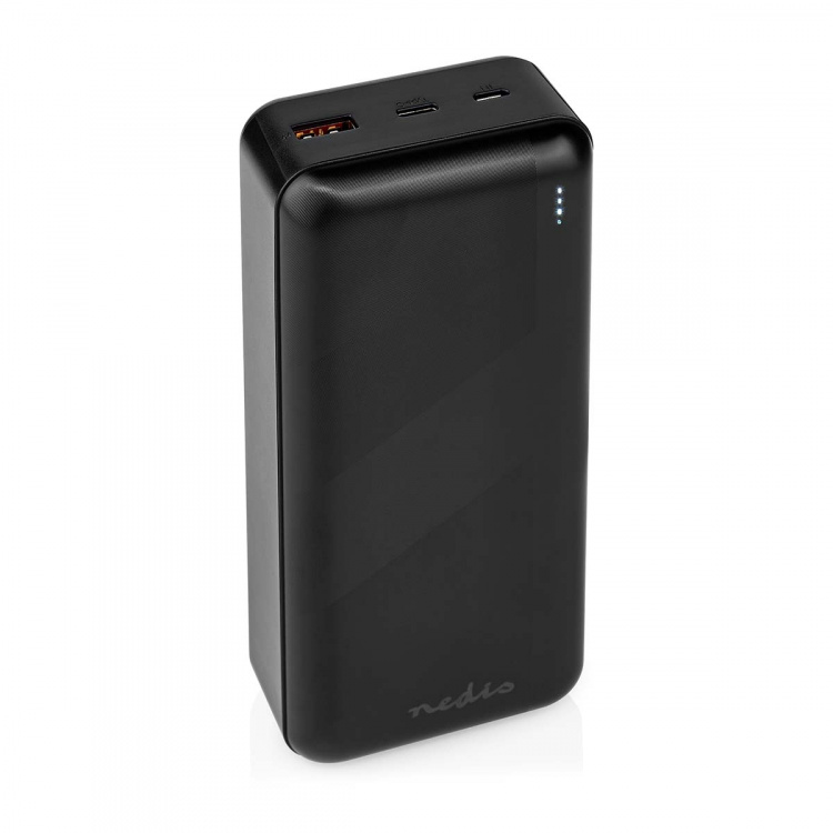 Nedis Powerbank | 32000 mAh | 2.4 / 3.0 / 3.25 A | Number of outputs: 2 | Output connection: 1x USB-A / 1x USB-C™ | Input connection: 1x Micro USB / 1x USB-C™ | PD3.0 45W / PD3.0 65W | Lithium-Polymer Nedis Powerbank | 32000 mAh | 2.4 / 3.0 / 3.25 A | Number of outputs: 2 | Output connection: 1x USB-A / 1x USB-C™ | Input connection: 1x Micro USB / 1x USB-C™ | PD3.0 45W / PD3.0 65W | Lithium-Polymer