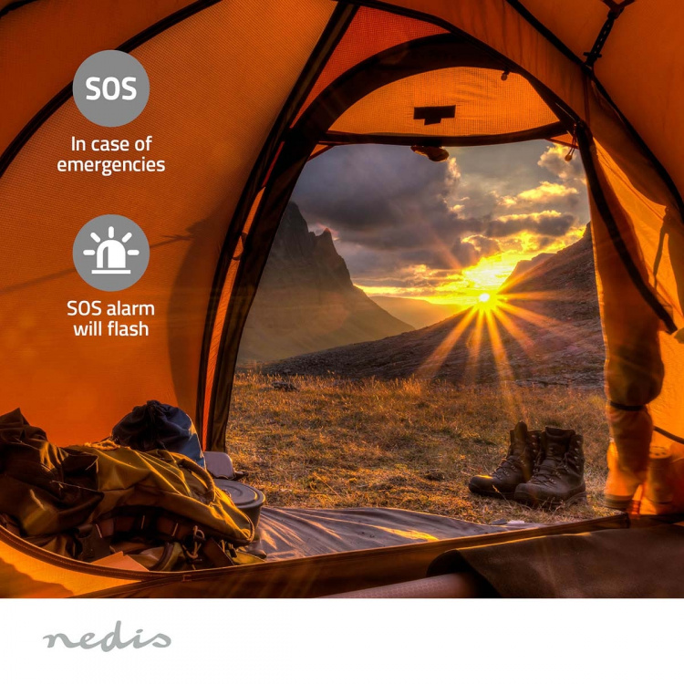 Nedis Emergency Radio | Portable Design | DAB+ / FM | Battery Powered / Hand Crank / Solar Powered / USB Powered | Alarm clock | Black / Green