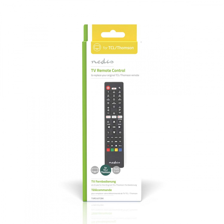 Nedis Replacement Remote Control | Suitable for: TCL/Thomson | Fixed | 1 Device | Amazon Prime / Netflix Button / Youtube Button | Infrared | Black Nedis Replacement Remote Control | Suitable for: TCL/Thomson | Fixed | 1 Device | Amazon Prime / Netflix Button / Youtube Button | Infrared | Black