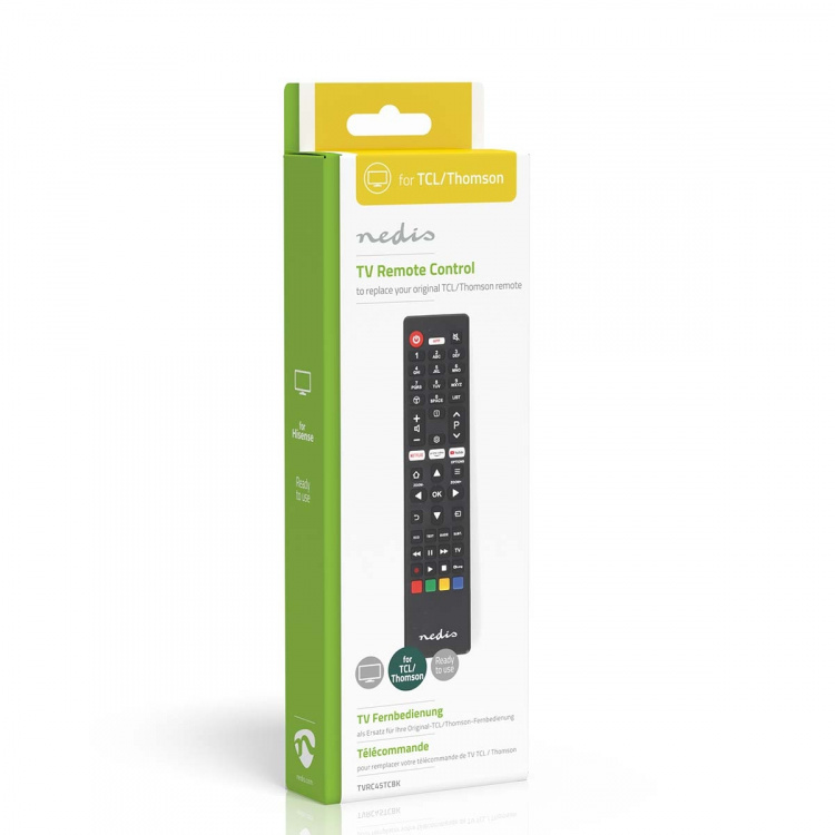 Nedis Replacement Remote Control | Suitable for: TCL/Thomson | Fixed | 1 Device | Amazon Prime / Netflix Button / Youtube Button | Infrared | Black Nedis Replacement Remote Control | Suitable for: TCL/Thomson | Fixed | 1 Device | Amazon Prime / Netflix Button / Youtube Button | Infrared | Black