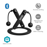 Nedis SmartLife Skipping Rope | Bluetooth® | Dual Hall sensor | LED | Cordless Balls / Drawstring Bag | Black