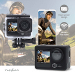 Nedis Action Cam | Dual Screen | 1080p@30fps | 12 MPixel | Waterproof up to: 30.0 m | 70 min | Wi-Fi | App available for: Android™ / IOS | Mounts included | Black