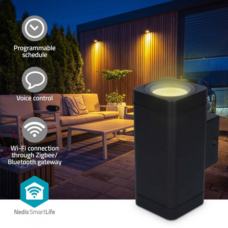 Nedis SmartLife Floodlight | 760 lm | Bluetooth® | 8.5 W | Warm to Cool White | 2700 - 6500 K | ABS | Android™ / IOS