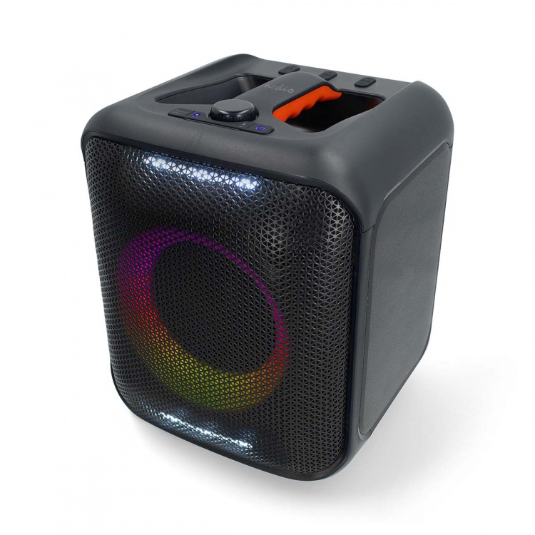 Nedis Bluetooth® Party Speaker | Battery play time: 5 hrs | 150 W | Carrying handle | Party lights | Linkable | Equalizer | Black / Orange