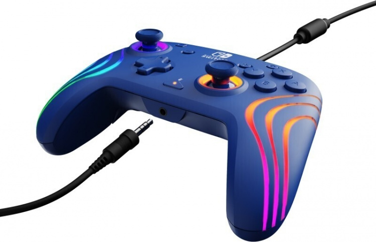 PDP Gaming Afterglow Wave Wired Controller - trådbunden spelkontroll, blå, Switch PDP Gaming Afterglow Wave Wired Controller - trådbunden spelkontroll, blå, Switch