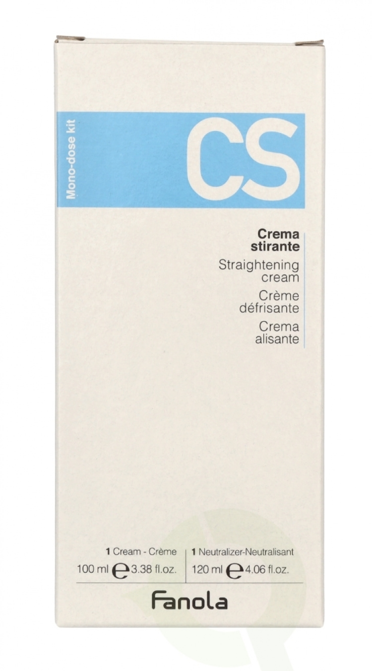 Fanola Straightening Cream Kit 220 ml Cream 100ml/Smoothing Neutraliseren Cream 120ml
