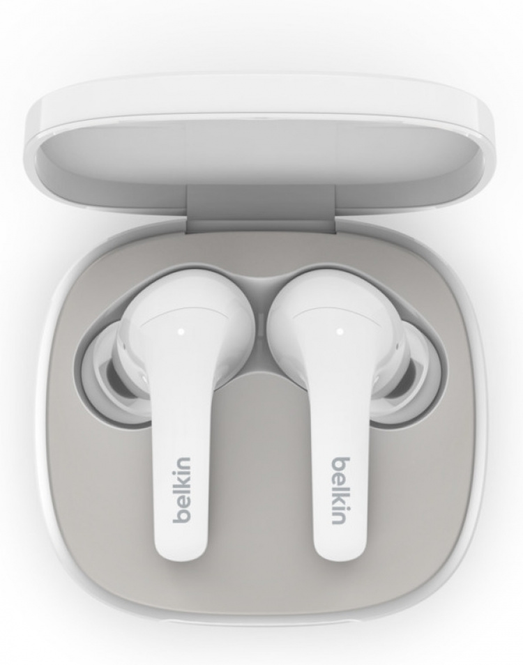 Belkin Soundform Flow - hörlurar med aktiv brusreducering, vita