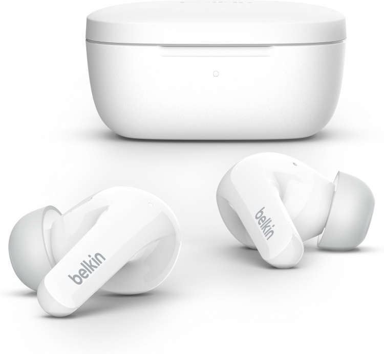 Belkin Soundform Flow - hörlurar med aktiv brusreducering, vita