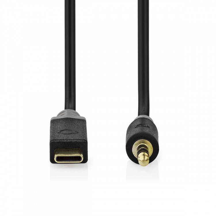 Nedis USB Adapter | USB 2.0 | USB-C™ Male | 3.5 mm Male | 1.00 m | Round | Gold Plated | PVC | Black | Box Nedis USB Adapter | USB 2.0 | USB-C™ Male | 3.5 mm Male | 1.00 m | Round | Gold Plated | PVC | Black | Box