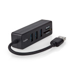 Nedis USB Hub | USB-A Male | 3x USB A Female | 5 port(s) | USB 3.2 Gen 1 | USB Powered | 5 Gbps | SD & MicroSD
