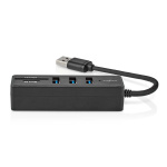 Nedis USB Hub | USB-A Male | 3x USB A Female | 5 port(s) | USB 3.2 Gen 1 | USB Powered | 5 Gbps | SD & MicroSD