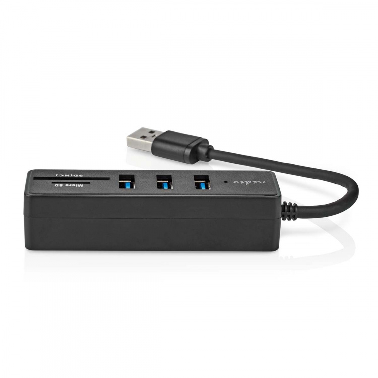 Nedis USB Hub | USB-A Male | 3x USB A Female | 5 port(s) | USB 3.2 Gen 1 | USB Powered | 5 Gbps | SD & MicroSD