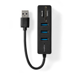 Nedis USB Hub | USB-A Male | 3x USB A Female | 5 port(s) | USB 3.2 Gen 1 | USB Powered | 5 Gbps | SD & MicroSD