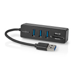 Nedis USB Hub | USB-A Male | 3x USB A Female | 5 port(s) | USB 3.2 Gen 1 | USB Powered | 5 Gbps | SD & MicroSD