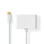Nedis USB Adapter | USB 3.2 Gen 1 | USB-C™ Male | 2x USB-A | 1000 Mbps | 0.20 m | Round | Nickel Plated | PVC | White | Blister Nedis USB Adapter | USB 3.2 Gen 1 | USB-C™ Male | 2x USB-A | 1000 Mbps | 0.20 m | Round | Nickel Plated | PVC | White | Blister
