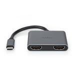Nedis USB Adapter | USB 3.2 Gen 1 | USB-C™ Male | 2x HDMI™ | 0.10 m | Round | Nickel Plated | PVC | Black | Envelope Nedis USB Adapter | USB 3.2 Gen 1 | USB-C™ Male | 2x HDMI™ | 0.10 m | Round | Nickel Plated | PVC | Black | Envelope