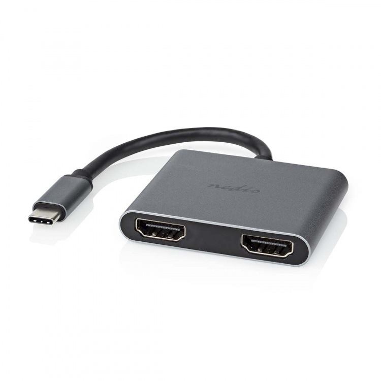 Nedis USB Adapter | USB 3.2 Gen 1 | USB-C™ Male | 2x HDMI™ | 0.10 m | Round | Nickel Plated | PVC | Black | Envelope Nedis USB Adapter | USB 3.2 Gen 1 | USB-C™ Male | 2x HDMI™ | 0.10 m | Round | Nickel Plated | PVC | Black | Envelope