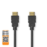 Nedis Premium High Speed HDMI™ Cable with Ethernet | HDMI™ Connector | HDMI™ Connector | 4K@60Hz | 18 Gbps | 1.50 m | Round | PVC | Black | Label