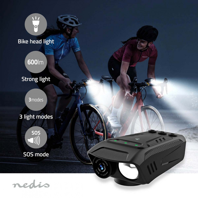 Nedis Cycling Camera | 1080p@30fps | 2 MPixel | 600 min | 70 ° | 300 min | Mounts included | Black Nedis Cycling Camera | 1080p@30fps | 2 MPixel | 600 min | 70 ° | 300 min | Mounts included | Black