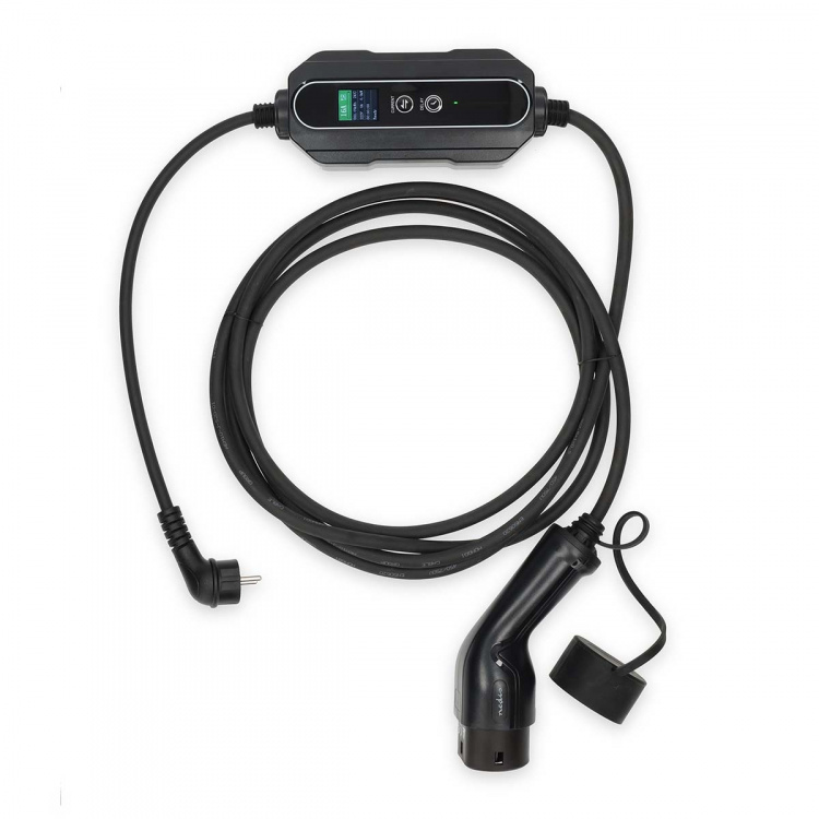 Nedis Electric Vehicle Portable Charger | AT-N05V3V3-F 3G1.5 | 1380 / 2300 / 3680 W | 6 / 8 / 10 / 13 / 16 A | 1 Phase | 5.00 m | Black | Gift Box