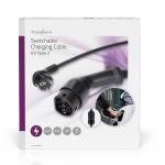 Nedis Electric Vehicle Portable Charger | AT-N05V3V3-F 3G1.5 | 1380 / 2300 / 3680 W | 6 / 8 / 10 / 13 / 16 A | 1 Phase | 5.00 m | Black | Gift Box