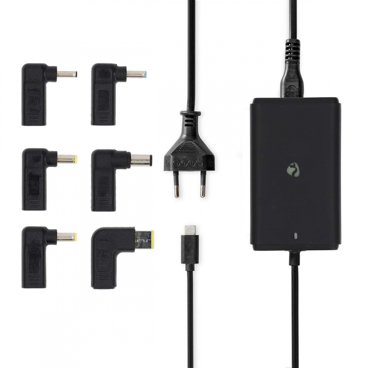 Nedis Notebook Adapter | 65 W | 5 / 9 / 12 / 15 / 20 V DC | 2.4 / 3.0 / 3.25 A | Used for: Notebook / Smartphone / Tablet | Euro / Type-C (CEE 7/16) Nedis Notebook Adapter | 65 W | 5 / 9 / 12 / 15 / 20 V DC | 2.4 / 3.0 / 3.25 A | Used for: Notebook / Smartphone / Tablet | Euro / Type-C (CEE 7/16)