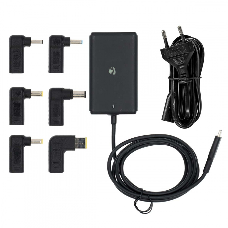 Nedis Notebook Adapter | 65 W | 5 / 9 / 12 / 15 / 20 V DC | 2.4 / 3.0 / 3.25 A | Used for: Notebook / Smartphone / Tablet | Euro / Type-C (CEE 7/16) Nedis Notebook Adapter | 65 W | 5 / 9 / 12 / 15 / 20 V DC | 2.4 / 3.0 / 3.25 A | Used for: Notebook / Smartphone / Tablet | Euro / Type-C (CEE 7/16)