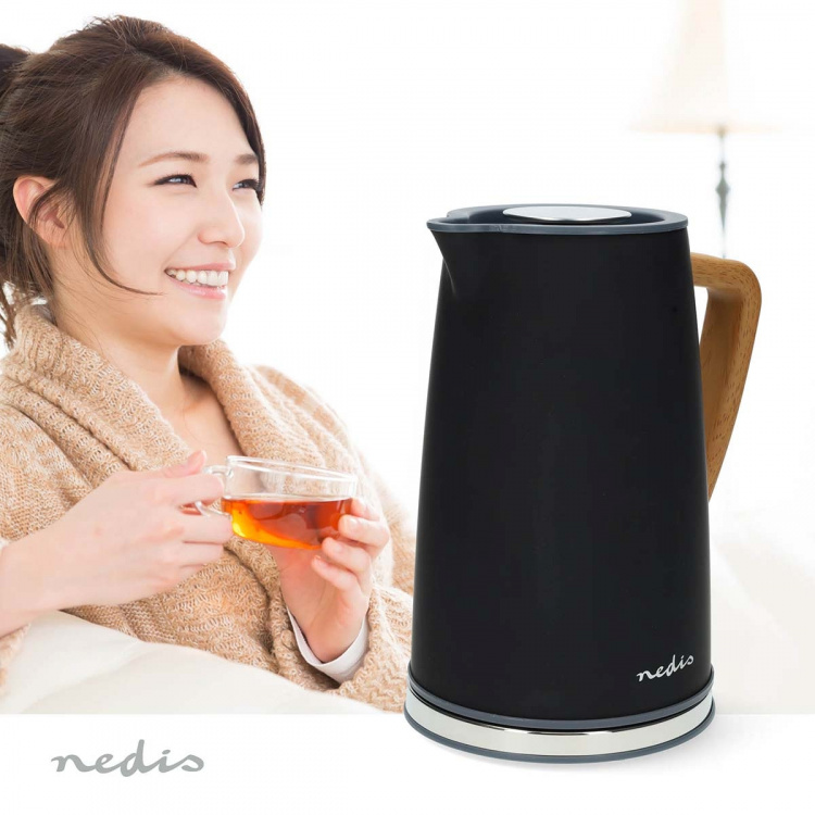 Nedis Electric Kettle | 1.7 l | Soft-Touch | Black | Rotatable 360 degrees | Concealed heating element | Strix® controller | Boil-dry protection Nedis Electric Kettle | 1.7 l | Soft-Touch | Black | Rotatable 360 degrees | Concealed heating element | Strix® controller | Boil-dry protection