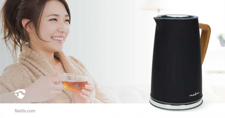 Nedis Electric Kettle | 1.7 l | Soft-Touch | Black | Rotatable 360 degrees | Concealed heating element | Strix® controller | Boil-dry protection Nedis Electric Kettle | 1.7 l | Soft-Touch | Black | Rotatable 360 degrees | Concealed heating element | Strix® controller | Boil-dry protection