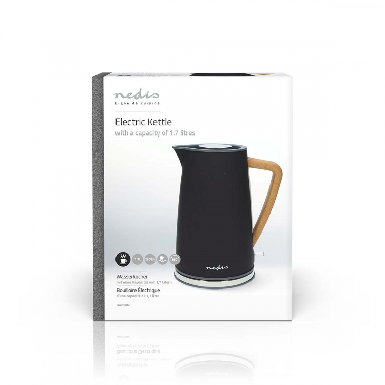 Nedis Electric Kettle | 1.7 l | Soft-Touch | Black | Rotatable 360 degrees | Concealed heating element | Strix® controller | Boil-dry protection Nedis Electric Kettle | 1.7 l | Soft-Touch | Black | Rotatable 360 degrees | Concealed heating element | Strix® controller | Boil-dry protection