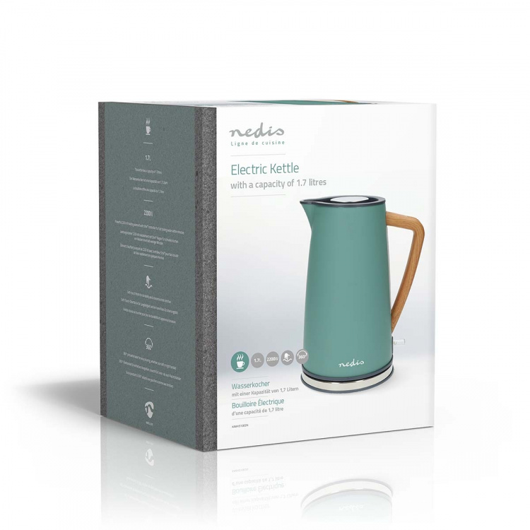 Nedis Electric Kettle | 1.7 l | Soft-Touch | Green | Rotatable 360 degrees | Concealed heating element | Strix® controller | Boil-dry protection Nedis Electric Kettle | 1.7 l | Soft-Touch | Green | Rotatable 360 degrees | Concealed heating element | Strix® controller | Boil-dry protection