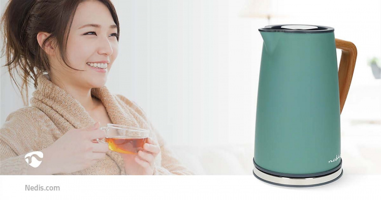 Nedis Electric Kettle | 1.7 l | Soft-Touch | Green | Rotatable 360 degrees | Concealed heating element | Strix® controller | Boil-dry protection Nedis Electric Kettle | 1.7 l | Soft-Touch | Green | Rotatable 360 degrees | Concealed heating element | Strix® controller | Boil-dry protection
